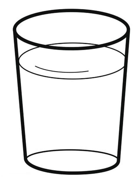 Vaso De Agua Para Colorear Imprimir E Dibujar Coloringonlycom