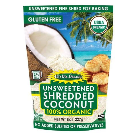 Lets Do Organic 100 Organic Shredded Coconut Unsweetened 8oz