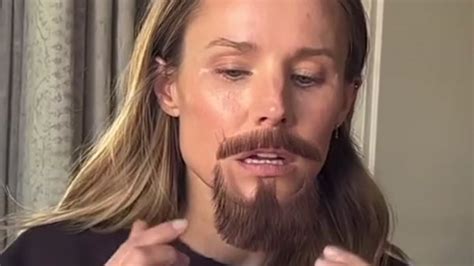 Kristen Bell Rocks A Fake Mustache And Goatee As She Reveals Her