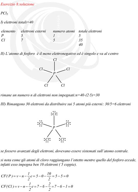 Secondo la struttura a puntini di di lewis, gli elettroni del guscio di valenza di un atomo, sono rappresentati come punti o come coppie di punti disegnati ai quattro lati del simbolo chimico dell'elemento. formula di struttura del pentacloruro di fosforo PCl5