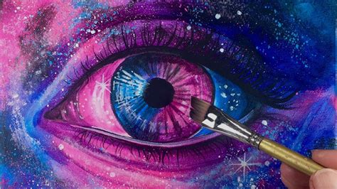 Realistic Eye Galaxy Acrylic Painting Youtube