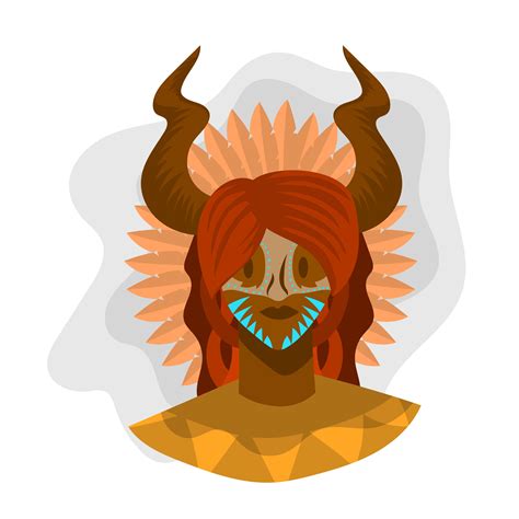 Flat Indigenous People Woman Ancient Tribe Vector Illustration 247051 Vector Art at Vecteezy