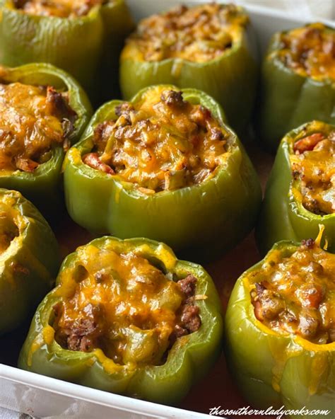 Stuffed Green Peppers The Southern Girl Cooks Tri This
