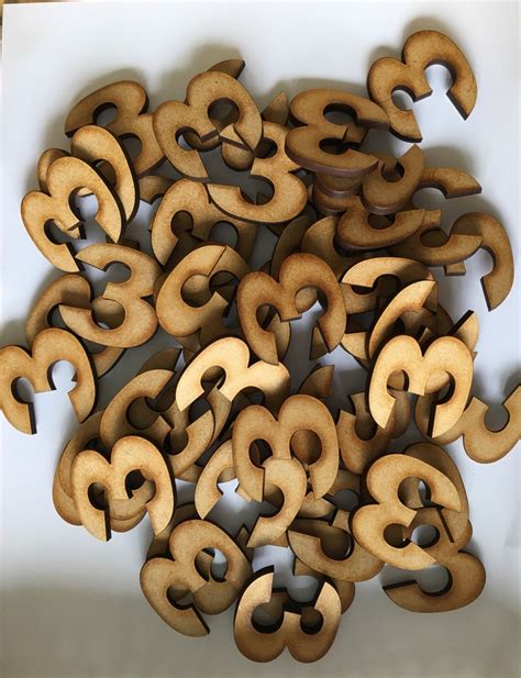 Wooden Numbers Embellishments Small Craft Card Making Etsy