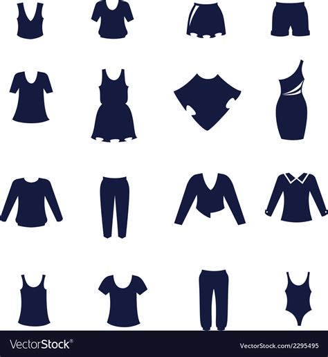 Different Types Of Women Clothing As Flat Icons Vector Image