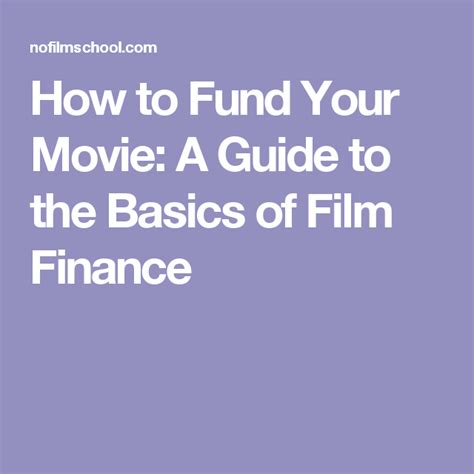 Pin On Film Financing