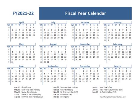 Fiscal Calendars 2021 Free Printable Excel Templates Ai Contents