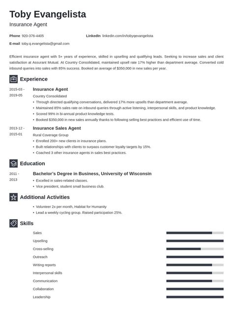 Contact potential clients by telephone in order to secure appointments. insurance agent resume example template newcast in 2020 | Insurance sales, Resume examples ...