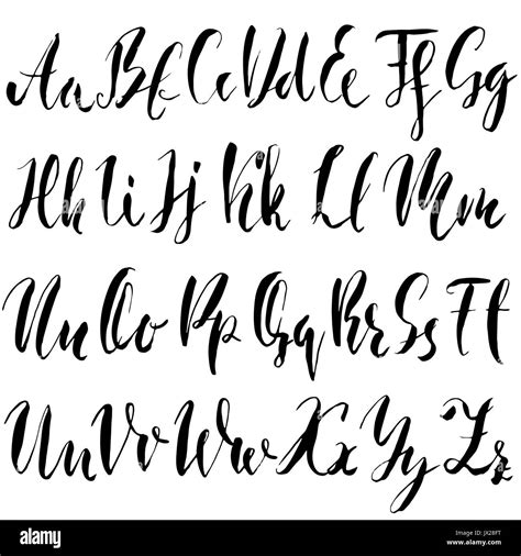 Hand Drawn Elegant Calligraphy Font Modern Brush Lettering Grunge Style Alphabet Vector