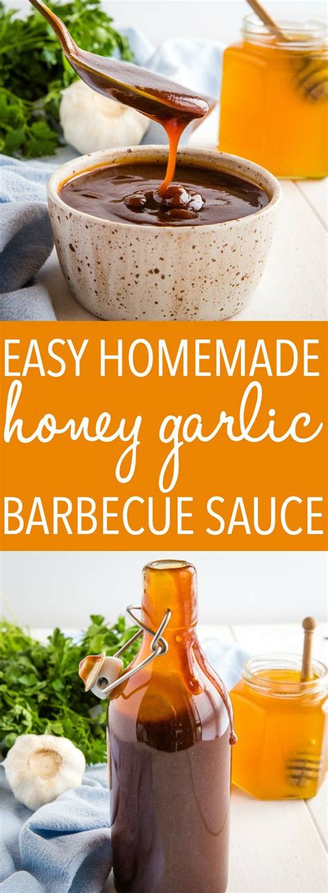 Homemade Honey Garlic Barbecue Sauce Recipe In Honey Bbq Sauce Homemade Bbq Sauce