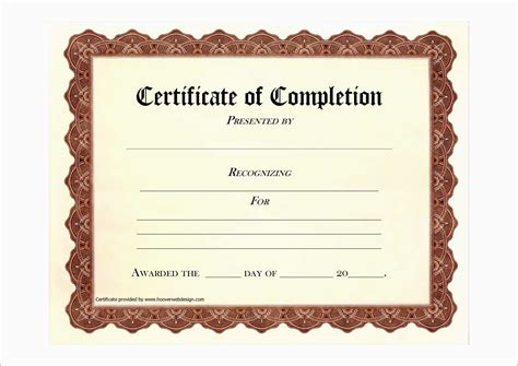 Certificate Of Completion Templates Free Printable Luxury In
