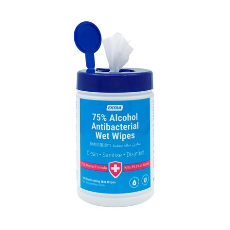 Extra Antibacterial Alcohol Wet Wipes Tub Wipes Hospeco