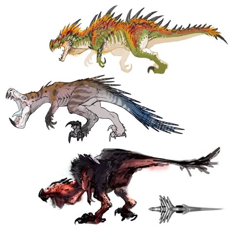 Anjanath Early Concept From Monster Hunter World Mythical Creatures Art Prehistoric Creatures