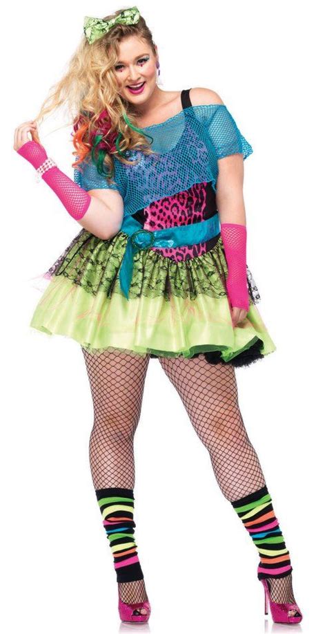 Plus Size Womens Totally Tubular Tina 80s Costume Candy Apple