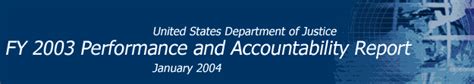 Fy2003 Doj Performance And Accountability Report Table Of Contents