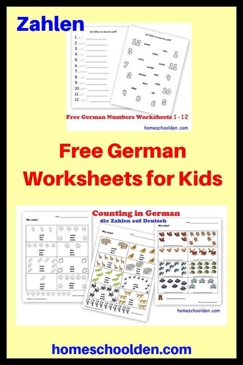 Free German Worksheets For Kids Zahlen Worksheets For Kids