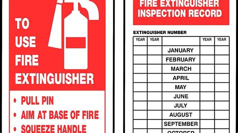 Printable Fire Extinguisher Checklist Template