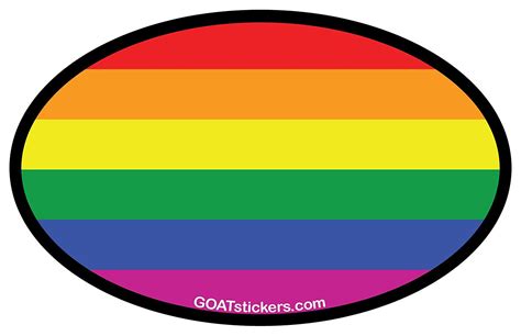 buy lgbt pride rainbow oval vinyl sticker show your lesbian pride gay pride bisexual pride