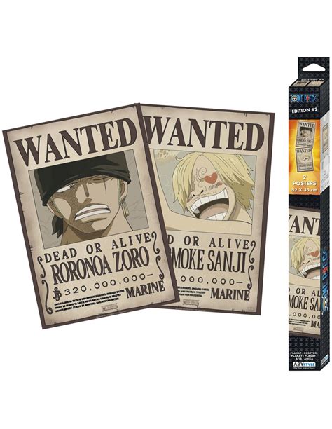 Set Posters One Piece Wanted Zoro Y Sanji