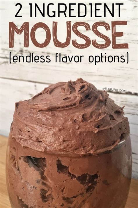 Whipped cream is an essential for so many desserts. 2 Ingredient Mousse (any flavor) SO GOOD! #creamdesserts ...