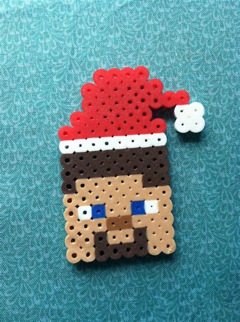 Perler Bead Minecraft Christmas Steve By Geektasticcrafts On Etsy