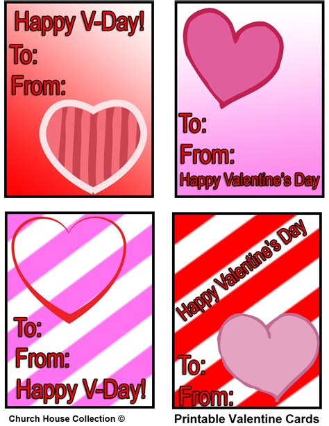 Kids Printable Valentines Day Cards