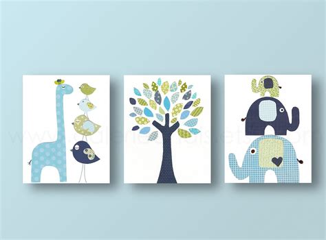 Boys Nursery Art Prints Baby Nursery Decor Nursery Art Bird