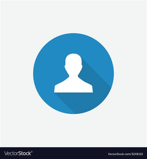 Male Profile Flat Blue Simple Icon With Long Vector Image