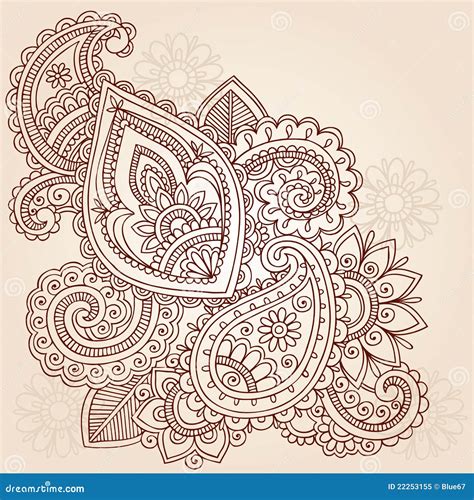 Henna Mehndi Paisley Tattoo Doodle Design Stock Vector Illustration