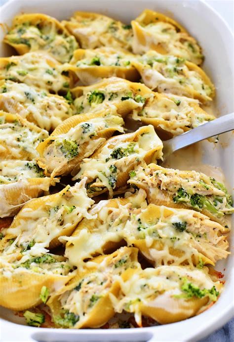 This link is to an external site that may or may not meet accessibility guidelines. Chicken & Broccoli Alfredo Stuffed Shells - Life In The ...