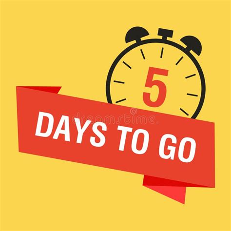 5 Days To Go Last Countdown Icon Five Days Go Sale Price Offer Promo