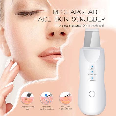 Ultrasonic Facial Scrubber Cleaner Facial Skin Scrubber Rechargeable