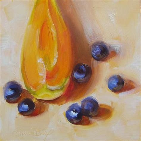 Daily Paintworks Blueberries And Melon By Laura Buxo Original
