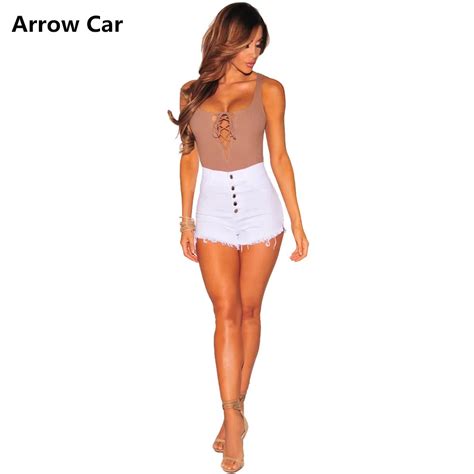 Arrow Car Denim Shorts Women Summer Fashion Casual Solid Jeans Shorts