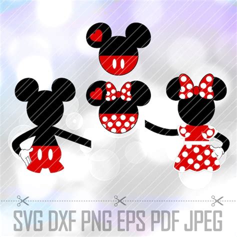 Mickey Minnie Mouse Layered Svg Dxf Eps Vector Cuttable File