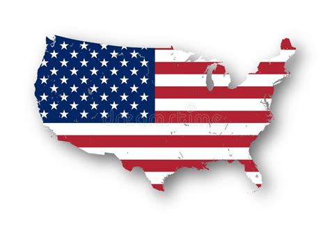 Karte Der Usa Mit Amerikanischer Flagge Stock Abbildung Illustration