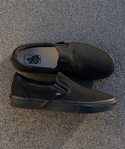 Vans Slip On Monochromatic Black Skate Shoes