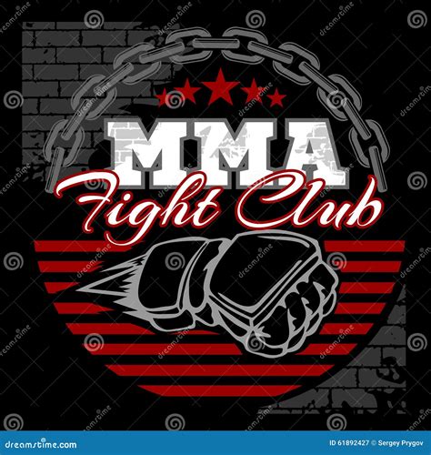 Mma Mixed Martial Arts Emblem Badges Stock Vector Illustration Of