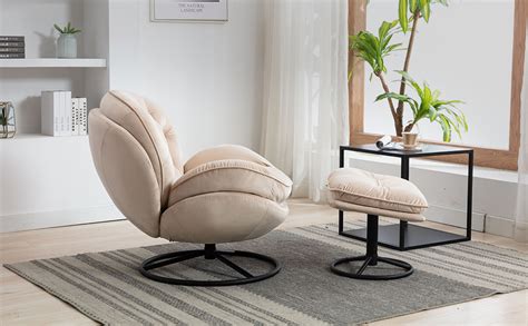 Baysitone Accent Chair With Ottoman360 Degree Swivel