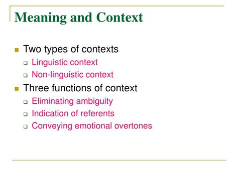 Ppt English Lexicology Meaning And Context Powerpoint Presentation