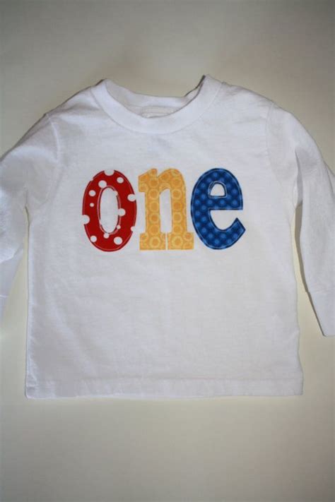 One 1 Birthday Shirt Ready To Ship Applique First Tee T Shirt Etsy