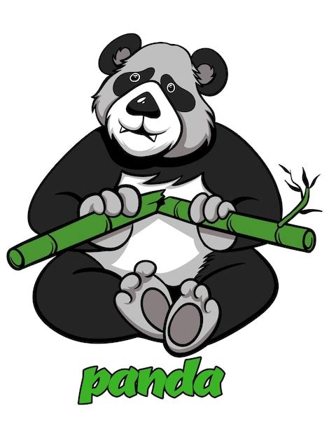 Premium Vector Vector Pandas Eat Bamboo Illustration Design