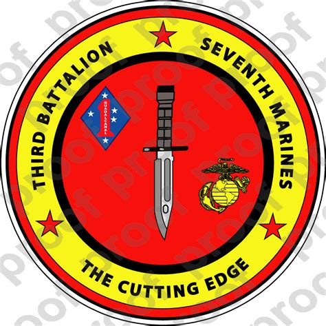 Sticker Usmc Unit 3rd Battalion 7th Marine Regiment Ooo Lisc20187 M
