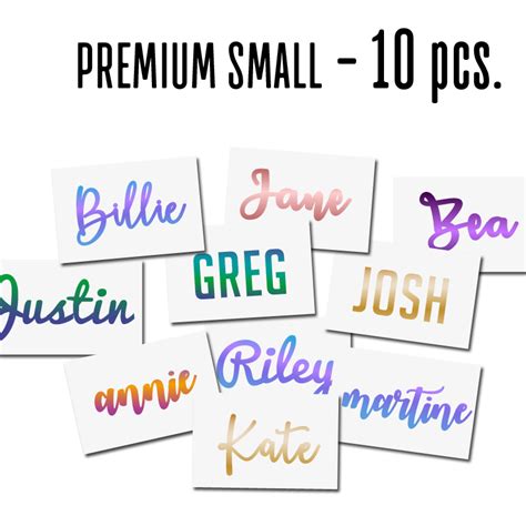 Premium Name Decal 10pc Package Decal Bar