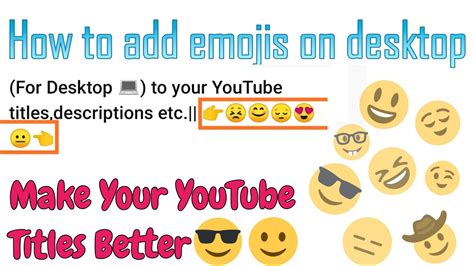 How To Add Emojis Add Emojis For Desktop 💻 To Your Youtube Titles