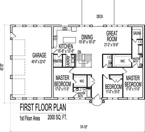 One Story House Plans 2000 Sq Ft Plans House Story 2000 Square Floor