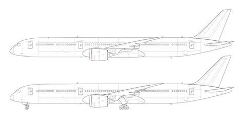 Boeing 787 10 Blank Illustration Templates Norebbo