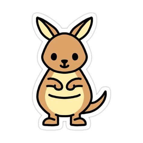 Kangaroo Sticker By Littlemandyart In 2021 Cute Stickers Preppy