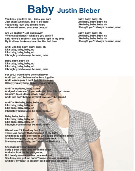 Justin Bieber Song Lyrics