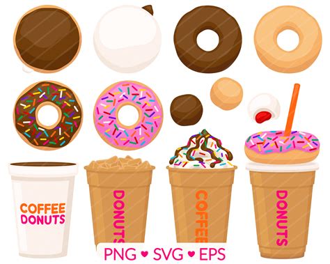 Dunking Donut Coffee Clipart SVG PNG EPS Images Frappu Inspire Uplift
